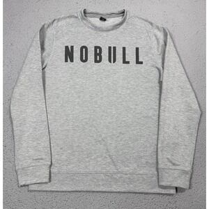 NOBULL Sweatshirt Mens Medium Gray Fleece Crewneck Pullover Logo Gym Training
